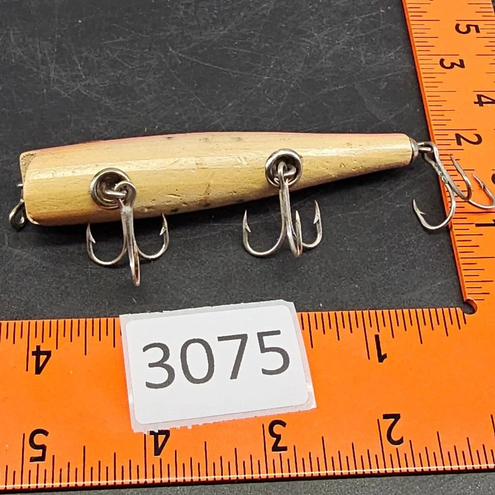 Vintage Wood Popper Fishing Lure Rainbow Trout Pattern 3 Treble Hooks 4.25 Inch